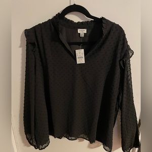 NWT J Crew Factory Black Dot Blouse